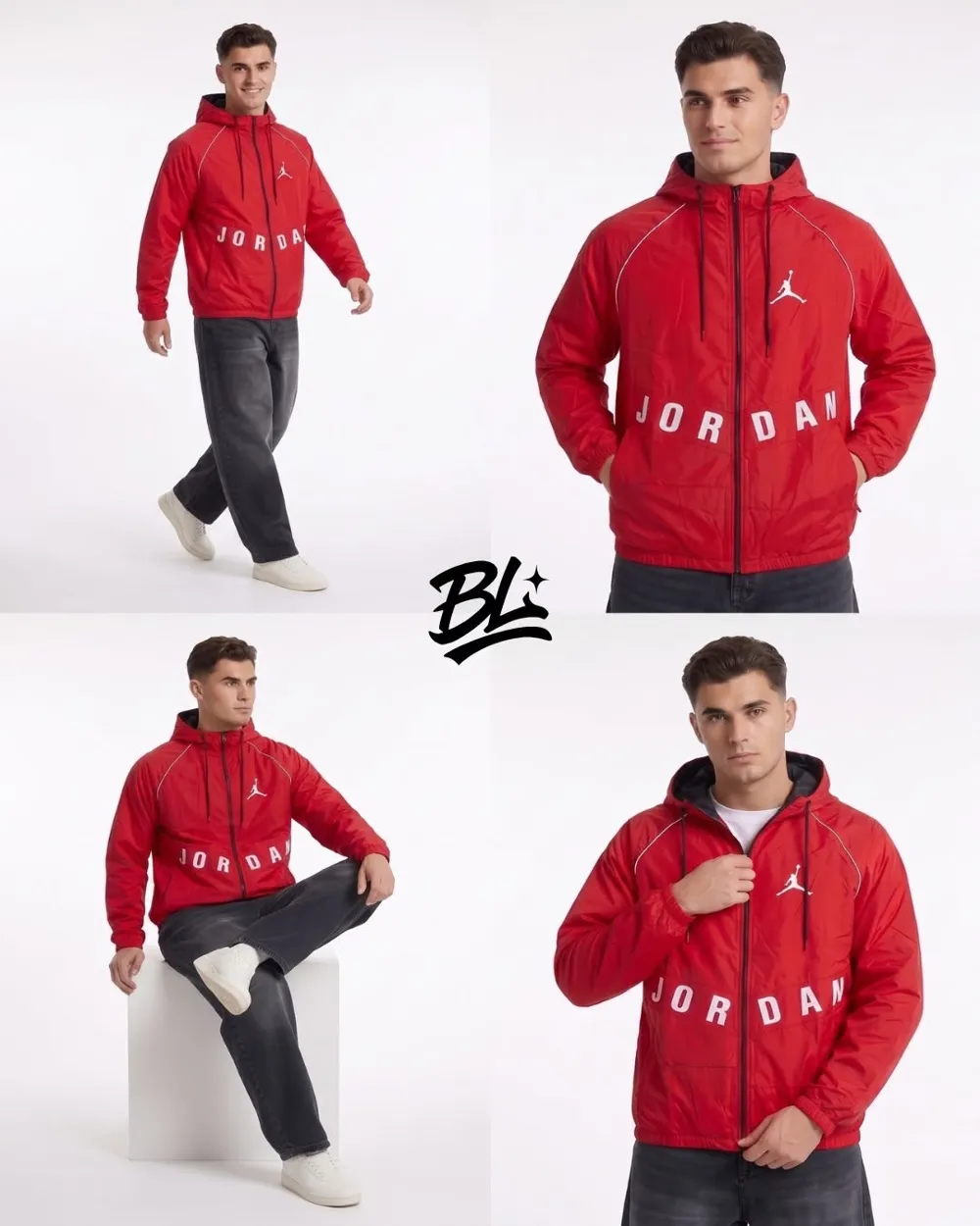 Hoodie rompevientos rojo